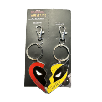 Deadpool & Wolverine Heart Shaped Keychain Set 2 Marvel Comics