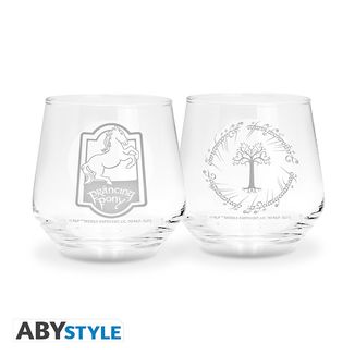 Vasos Cristal Poney Pisador y Arbol de Gondor El Señor de los Anillos