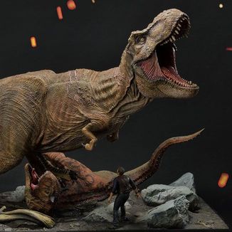 Estatua T Rex y Carnotaurus Jurassic World Fallen Kingdom