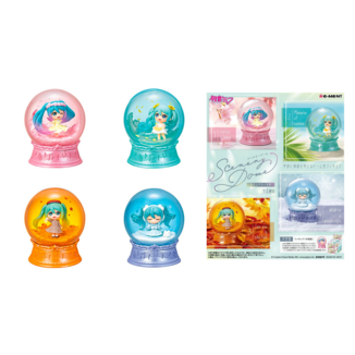 Blind Box Figura Globos de nieve Hatsune Miku 4 Estaciones Vocaloid Re-Ment (Aleatoria)