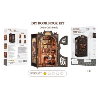 Count Cat's Study Book Nook DIY Diorama