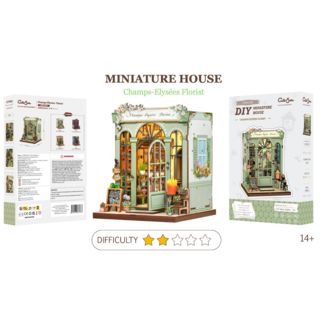 Miniature House: Champs-Elysées Florist Book Nook DIY Diorama