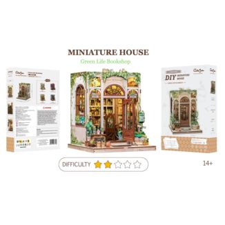 Miniature House: Green Life Bookshop Book Nook DIY Diorama