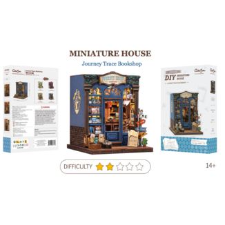 Miniature House: Journey Trace Bookshop Book Nook DIY Diorama