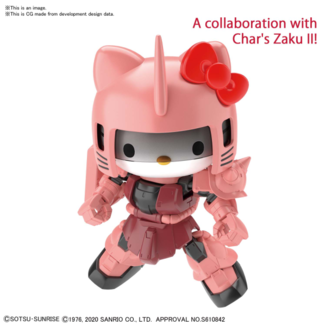 Model Kit Hello Kitty / Zaku II Pink SD Cross Silhouette Gundam