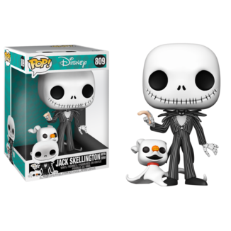 Jack Skellington & Zero Nightmare Before Christmas Disney Super Sized Jumbo Funko POP! 809