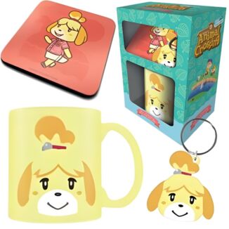 Caja Regalo Set Taza, Posavasos y Llavero Isabelle Animal Crossing Nintendo