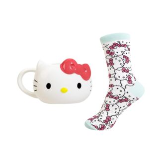 Set Taza 3D y Calcetines Hello Kitty Sanrio