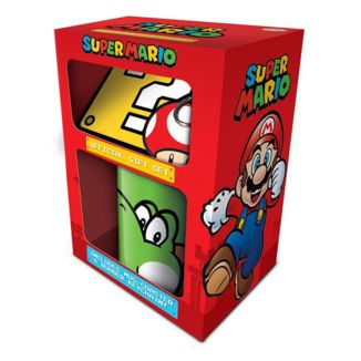 Set Taza, Llavero y Posavasos Yoshi Super Mario Nintendo