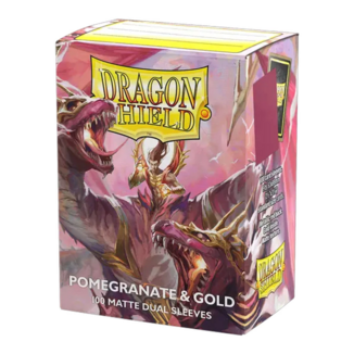 Fundas Estándar Pomegranate & Gold Matte Dual Dragon Shield (Pack 100)