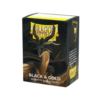 Black & Gold Matte Dual Standard Card Sleeves Dragon Shield (Pack 100)