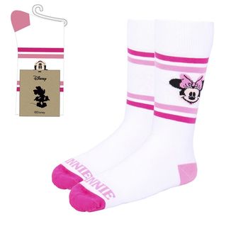 Calcetines Blancos Cara Minnie Mouse Mickey Mouse Disney