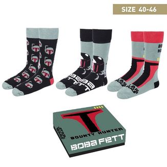 Boba Fett Star Wars Socks Pack 3 Size 40-46