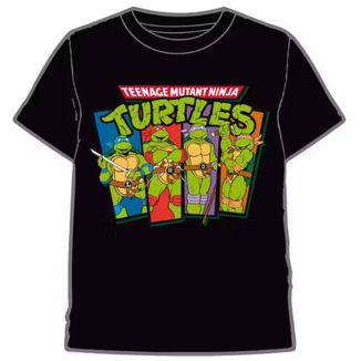 Camiseta Infantil Negra TMNT Tortugas Ninja