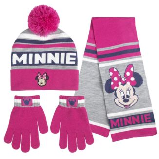 Minnie Mouse Set Beanie Hat Scarf Gloves Disney