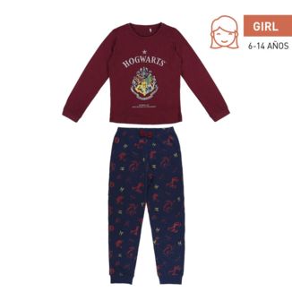 Hogwarts Long Girl Pajamas Pullover & Pants Harry Potter 