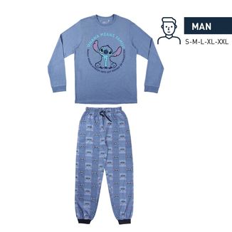 Pijama Largo Hombre Jersey & Pantalon Stitch Lilo & Stitch Disney