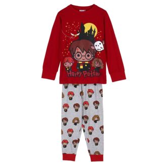 Pijama Largo Infantil Jersey y Pantalon Ron Harry y Hermione Chibi Harry Potter
