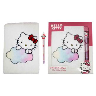 Libreta A5 Terciopelo y Bolígrafo Hello Kitty Sanrio