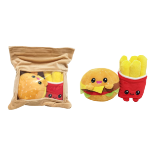 Burger & Fries in Take Away Bag Plush Yummis Together 21 cm