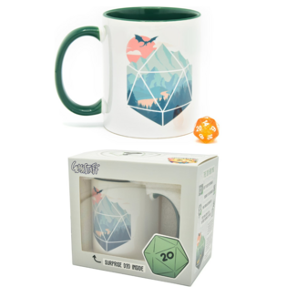 Set Pack Regalo Dado D20 y Taza Escena Dungeons & Dragons 330 ml