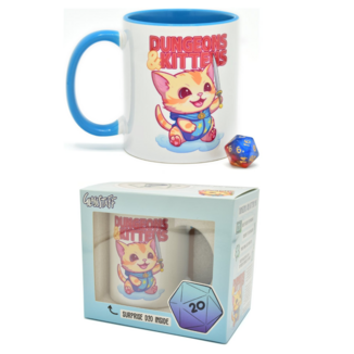 Set Pack Regalo Dado D20 y Taza Kittens Dungeons & Dragons 330 ml