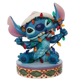 Figura Stitch Mordiendo Luces de Navidad Lilo y Stitch Disney Traditions Jim Shore
