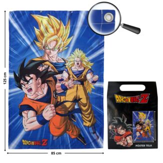 Poster de Tela Son Goku Transformaciones Dragon Ball Z 125 x 85 cm