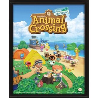 Póster Enmarcado 3D Animal Crossing: New Horizons Nintendo 23 x 28 cm