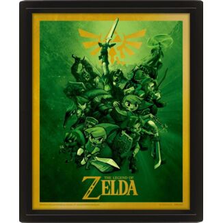 Póster Enmarcado 3D Link The Legend of Zelda Nintendo 26 x 20 cm