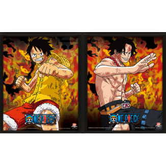 Monkey D. Luffy & Portgas D. Ace Framed 3D Poster One Piece 23 x 28 cm