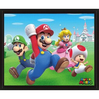 Póster Enmarcado 3D Personajes Super Mario Nintendo 23 x 28 cm