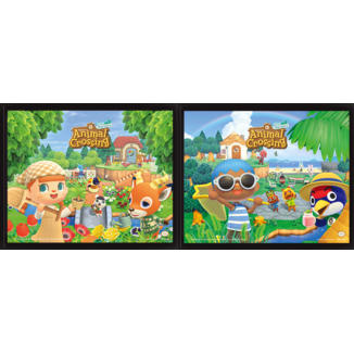 Póster Enmarcado 3D Primavera y Verano Animal Crossing: New Horizons Nintendo 23 x 28 cm