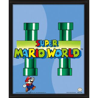 Póster Enmarcado 3D Tuberías Super Mario Nintendo 23 x 28 cm