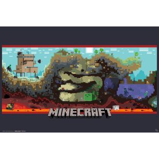Underground Map Poster Minecraft 91.5 x 61 cms