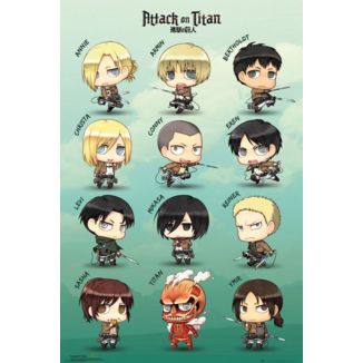 Chibi Characters Poster Attack On Titan 61 x 91 cm 