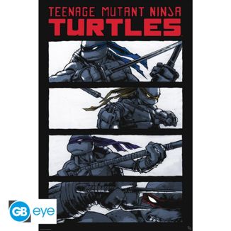 Poster Comics black & white Tortugas Ninja TMNT 91.5 x 61 cms