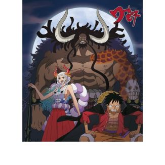 Poster Monkey D Luffy y Yamato contra Kaido One Piece 52 x 38 cms