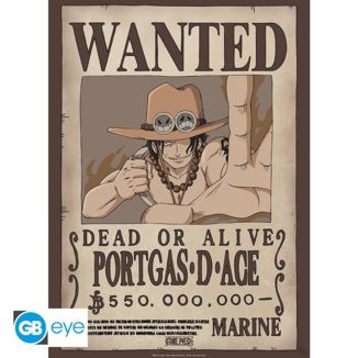 Poster Portgas D Ace Wanted One Piece 52 x 38 cms GB Eye