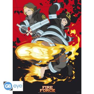 Poster Shinra y Arthur Fire Force 52 x 38 cms