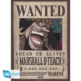 Póster Wanted Barbanegra Marshall D. Teach Wano One Piece 52 x 38 cms