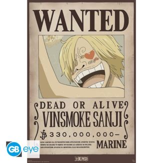 Poster Wanted Vinsmoke Sanji One Piece 91,5 x 61 cms