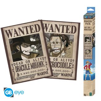 Dracule Mihawk & Crocodile Wanted Poster 2 Set One Piece 52 x 38 cms