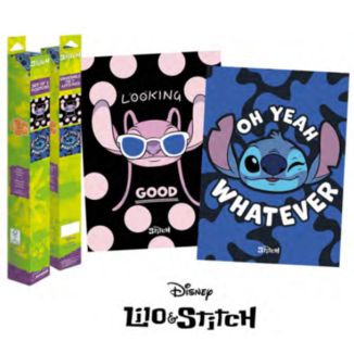 Set 2 Pósteres Stitch y Angel Lilo & Stitch Disney 52 x 38 cms