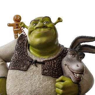 Shrek Donkey & The Ginderbread Man Statue Shrek Deluxe Art Scale