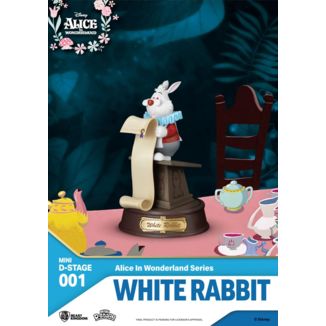Alicia en el País de las Maravillas Estatua PVC Mini Diorama Stage White Rabbit 10 cm