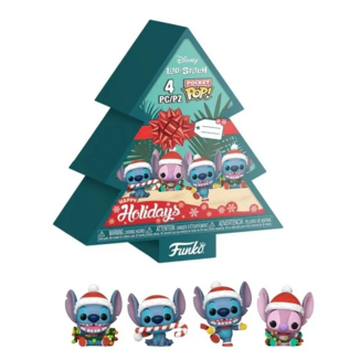 Christmas Tree Lilo & Stitch Disney Funko Pocket Pop Pack 4