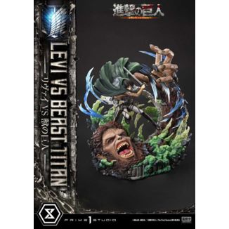 Attack on Titan Estatua Ultimate Premium Masterline Series 1/4 Levi Versus Beast Titan 73 cm