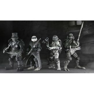 Universal Monsters x Teenage Mutant Ninja Turtles Action Figures 4-Pack Turtles Black & White 18 cm