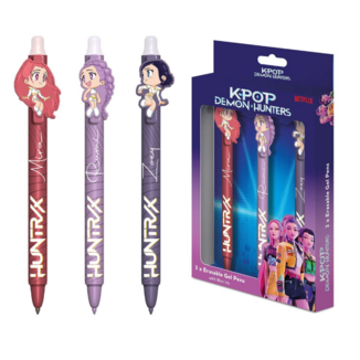 Set 3 Bolígrafos Gel Premium Huntr/x Las guerreras K-pop Demon Hunters